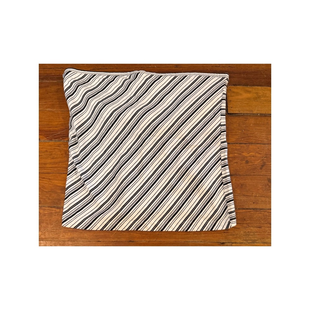 Black and White Striped Tube Top Strapless Shelf Bra Knit Tank Women Medium